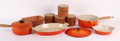 Lot 659 - A collection of Le Creuset enamel and other...