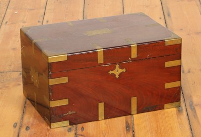 Lot 619 - A 19th century mahogany brass bound sewing box...