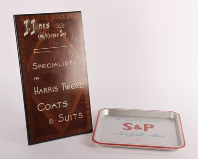 Lot 554 - A metal pub tray, inscribed S&P Norfolk Ales,...