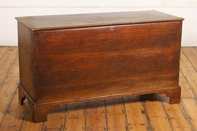 Lot 522 - A Georgian oak chest or blanket box, of large...