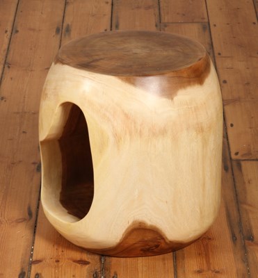 Lot 421 - An Indonesian carved teak stool