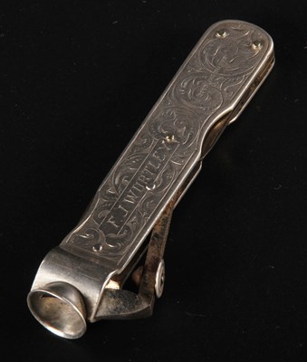 Lot 143A - A silver cigar cutter, with fold out knives...