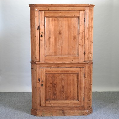 Lot 419 - A 19th century pine standing corner cabinet