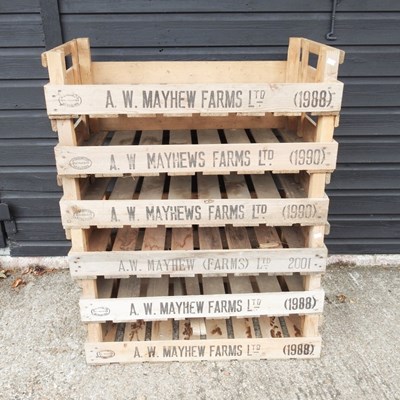 Lot 237 - A collection of six wooden fruit trays (6)