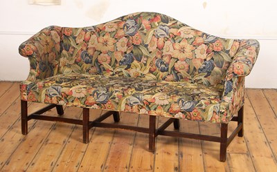 Lot 74 - A Georgian style camel back sofa, early 20th...