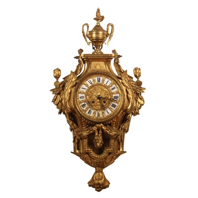 Lot 13 - A 19th century French gilt metal cased cartel...