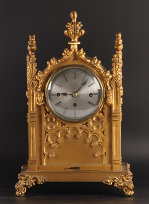 Lot 315 - A 19th century gilt metal bracket clock, of...