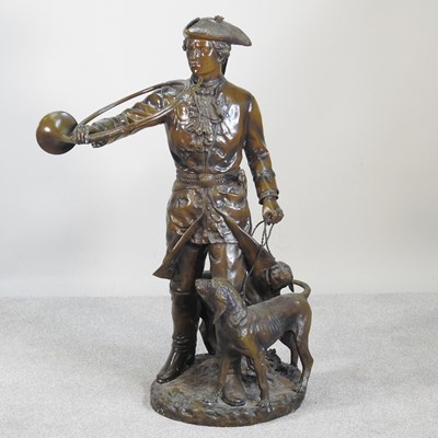 Lot 433 - After Auguste Moreau, 20th century, a huntsman,...