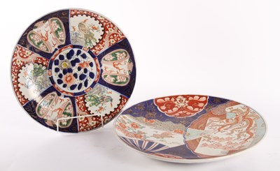 Lot 476 - Two Japanese Imari porcelain chargers