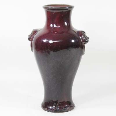 Lot 608 - A Chinese sang de boeuf glazed porcelain vase,...