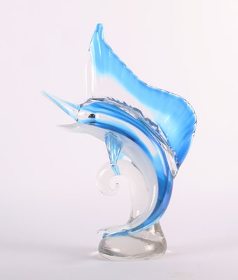 Lot 409 - A glass sculpture of a sailfish.