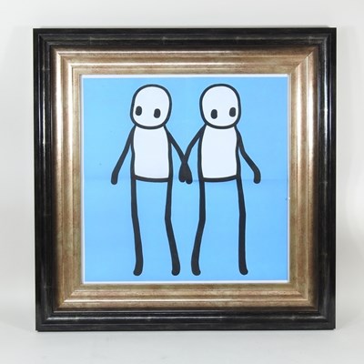 Lot 553 - English school, contemporary, two stick men,...