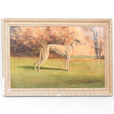 Lot 482 - English school, a greyhound in a landscape,...