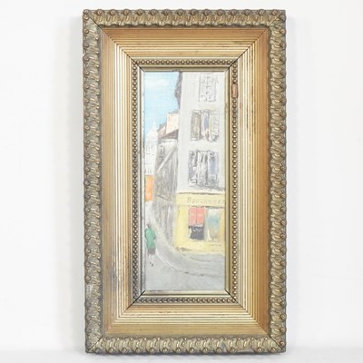 Lot 230 - French school, a Parisian street, oil on board,...