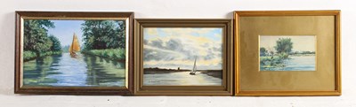Lot 521 - G. Whulin (20th century), river scene with...