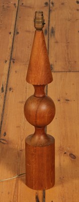Lot 833 - A mid century teak table lamp, of geometric form