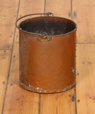 Lot 569 - A riveted copper bucket