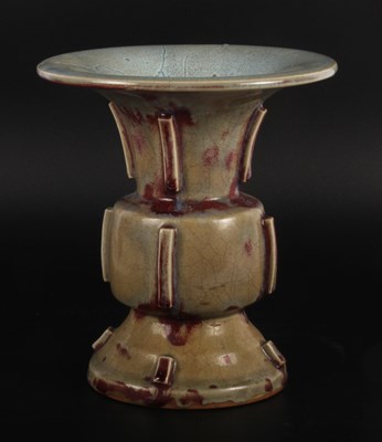 Lot 269 - A Chinese flambe vase, of gu shape