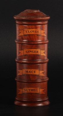 Lot 295 - A Georgian style turned wooden spice tower