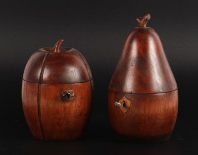 Lot 43 - A Georgian style fruitwood tea caddy, in the...