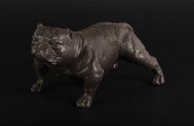 Lot 385 - A bronze model of a bulldog, shown standing