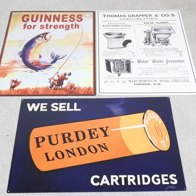 Lot 491 - Three modern tin advertising signs, 71 x 50cm (3)