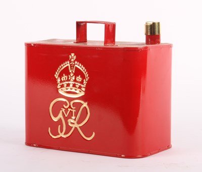 Lot 664 - A reproduction red painted oil can