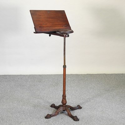 Lot 670 - A 19th century mahogany music stand