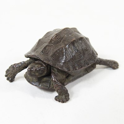 Lot 214 - A Japanese miniature bronze model of a...