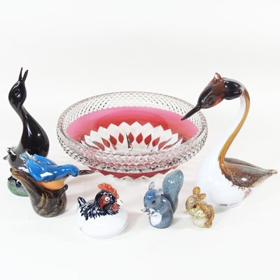 Lot 457 - A collection of six Langham coloured crystal...
