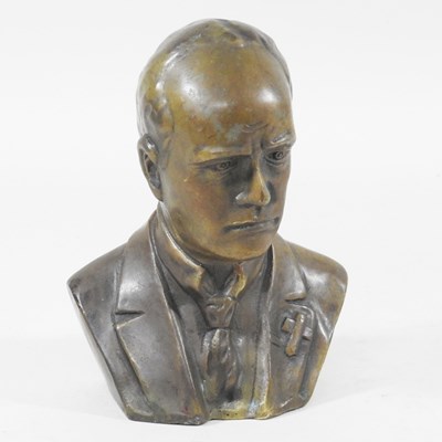 Lot 616 - A reproduction bronze portrait bust, 18cm high