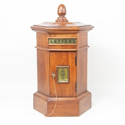 Lot 133 - A Georgian style wooden Country House post box,...