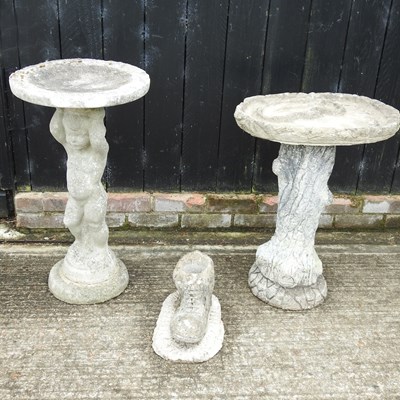 Lot 325 - A reconstituted stone figural bird bath