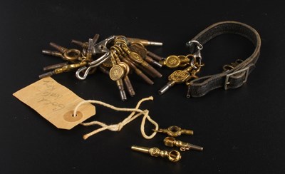 Lot 145 - A collection of various watch winding keys,...