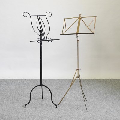 Lot 520 - A black painted metal music stand