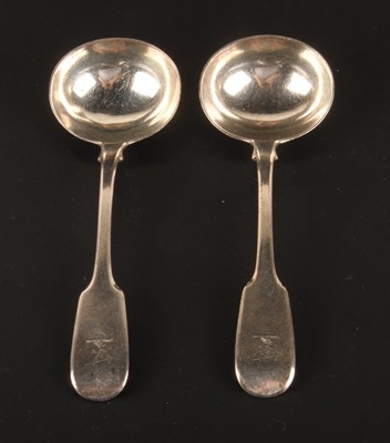 Lot 183 - A pair of William IV silver fiddle pattern...