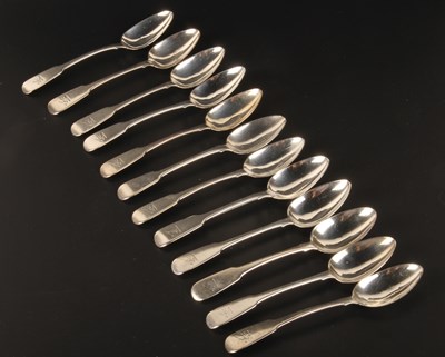 Lot 57 - A set of twelve George III silver fiddle...