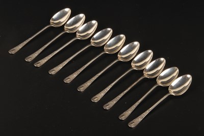 Lot 259 - A set of ten Victorian silver teaspoons,...