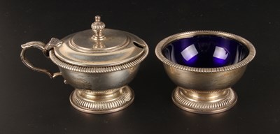 Lot 374 - An Elizabeth II silver mustard and salt set,...