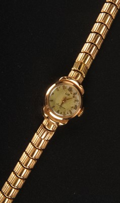 Lot 339 - An LIP ladies yellow metal wristwatch