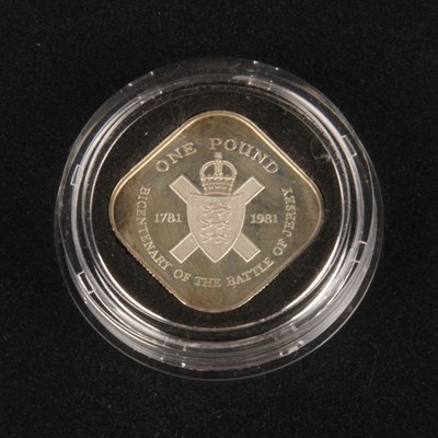 Lot 328 - A Jersey 1981 silver proof one pound coin,...