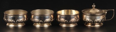 Lot 289 - A set of three silver table salts, Chester...