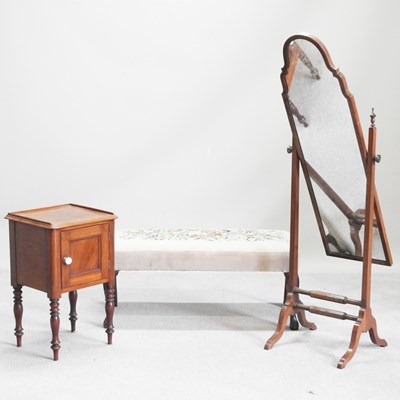 Lot 544 - An early 20th century cheval mirror, together...