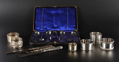 Lot 237 - A set of six silver teaspoons and a pair of...