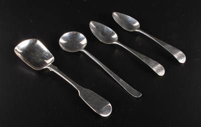 Lot 85 - A George V silver fiddle pattern caddy spoon,...