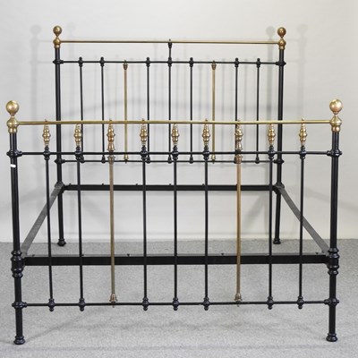 Lot 668 - A Victorian brass double bedstead