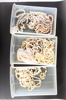 Lot 180 - A large collection of pearl and other beaded...