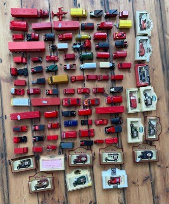 Lot 458 - Two boxes of die-cast model vehicles, mainly...