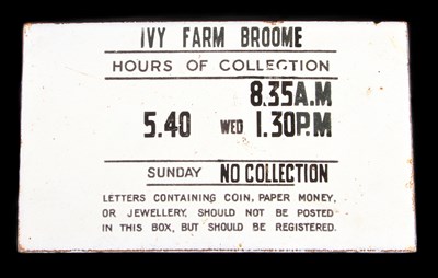 Lot 281 - An enamel 'Next Collection' post box sign,...