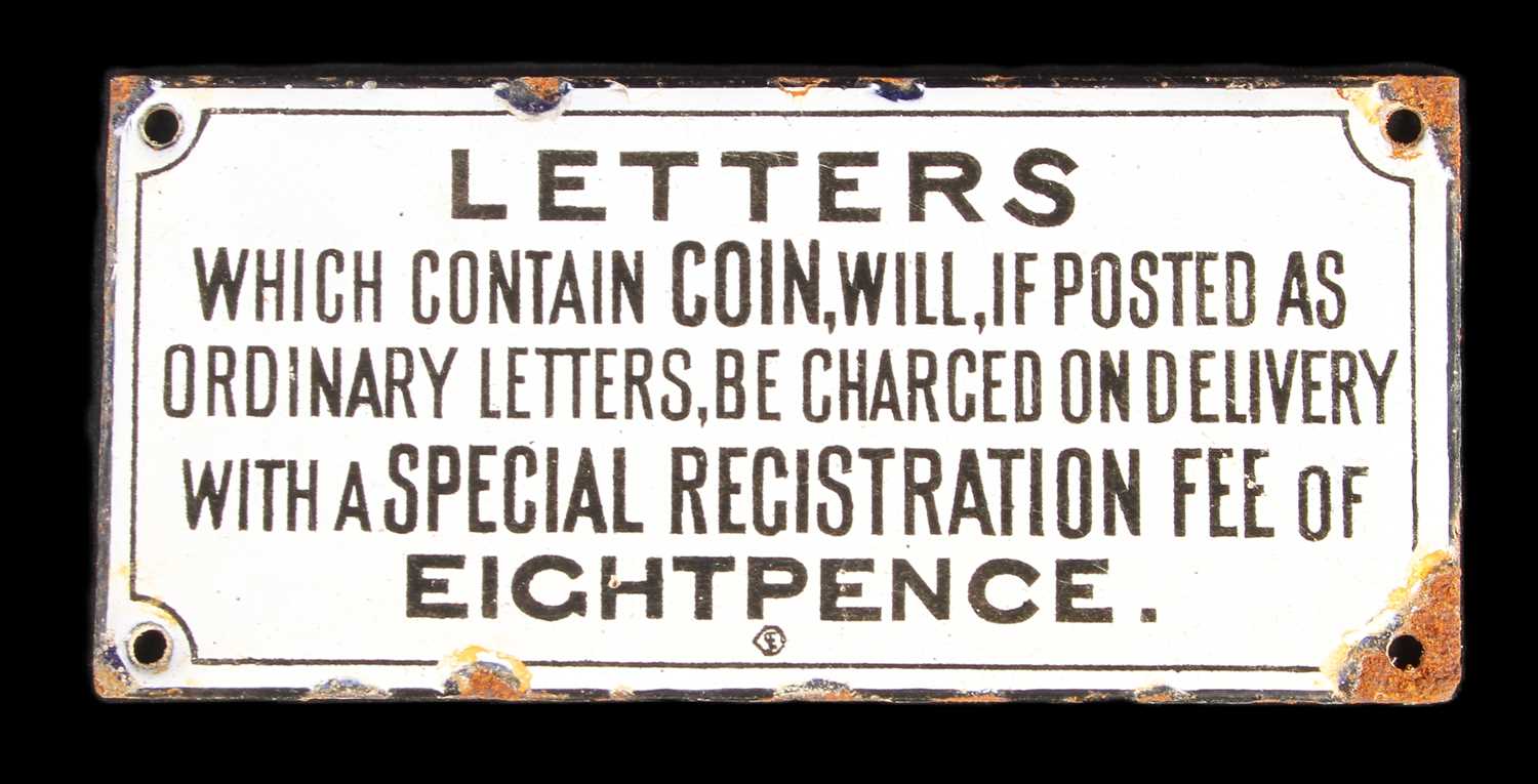 Lot 278 - Two enamel post box signs, each inscribed